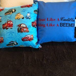 Character Pillow 10 inch Homemade One side is Cars.